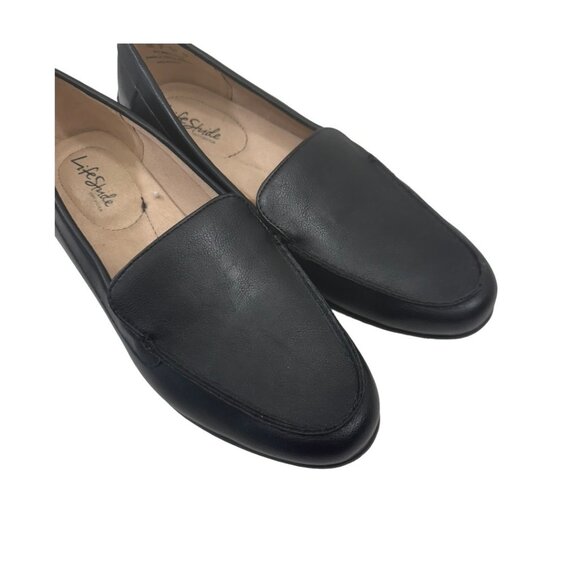 LIFE STRIDE Margot Soft Sistem Women SZ 10M Black Leather Loafers Shoes Slip On - Picture 6 of 10
